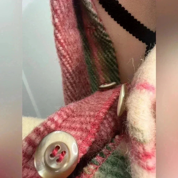 Lillunn Design Of Norway Berger Plaid Pure Wool Convertible Coat Sz L - Picture 16 of 16